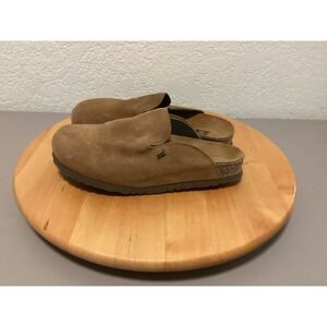 Naot Suede Clogs Women Size 37 Tan Slip On Cork Footbed Mules